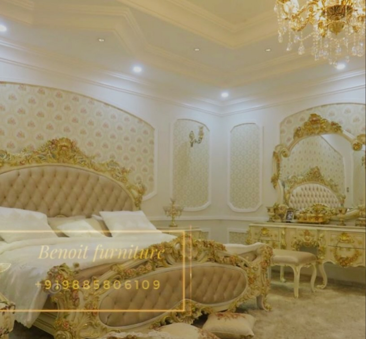 Bedroom Set in Golden Color